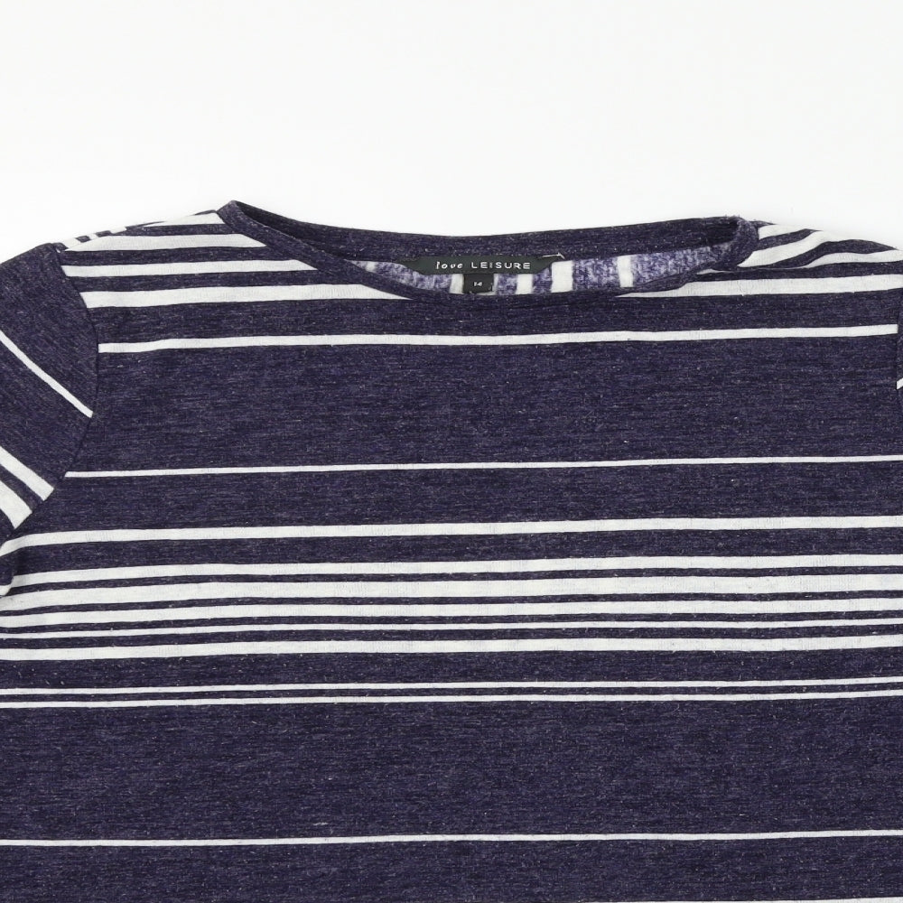 Love Leisure Womens Blue Striped  Jumper Dress  Size 14