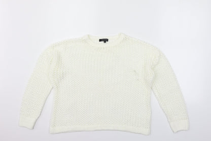 Peacocks Womens White   Pullover Jumper Size M  - washable marks