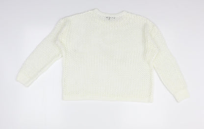Peacocks Womens White   Pullover Jumper Size M  - washable marks