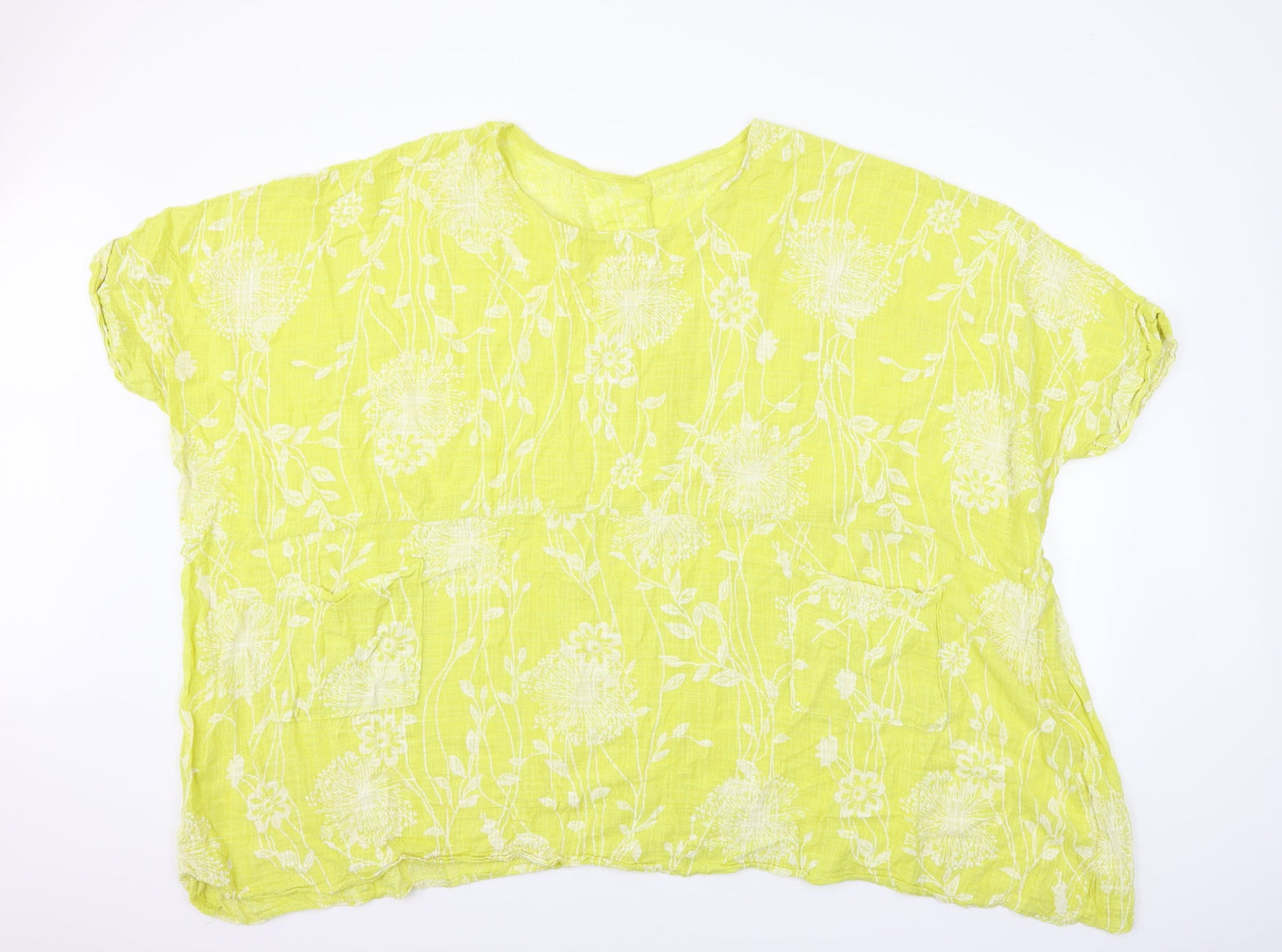 Womens UK Size One Size Preworn Yellow Basic Blouse