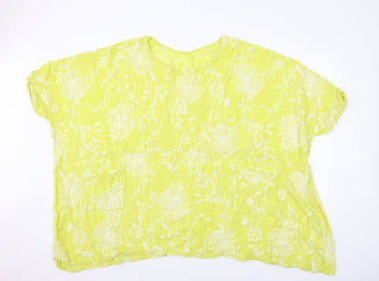 Womens UK Size One Size Preworn Yellow Basic Blouse