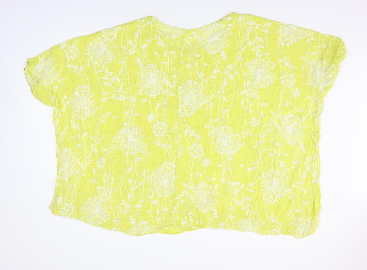 Womens UK Size One Size Preworn Yellow Basic Blouse