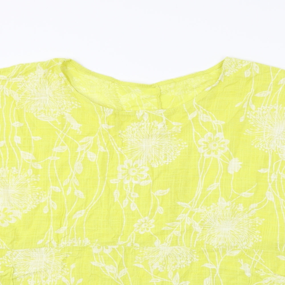 Womens UK Size One Size Preworn Yellow Basic Blouse