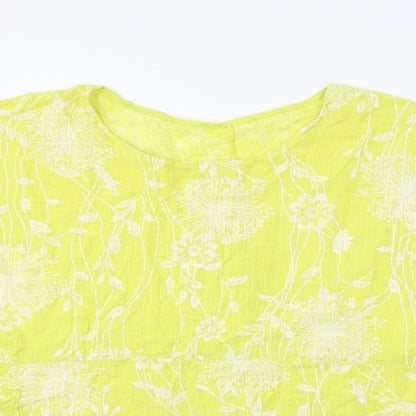 Womens UK Size One Size Preworn Yellow Basic Blouse