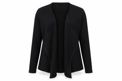 Front view of Papaya women’s black cardigan jumper, size UK 10