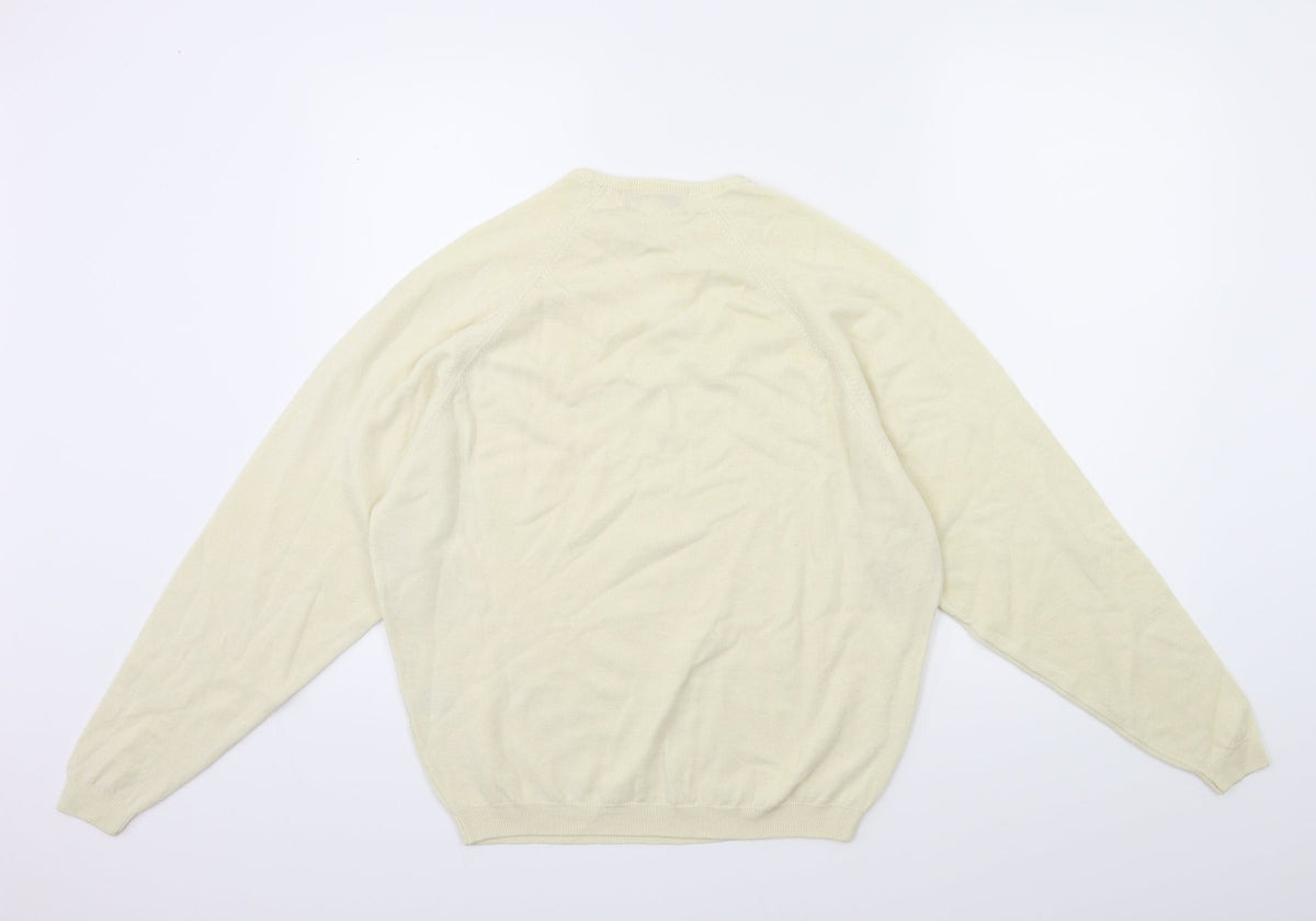 EWM Womens Beige  Knit Pullover Jumper Size 14