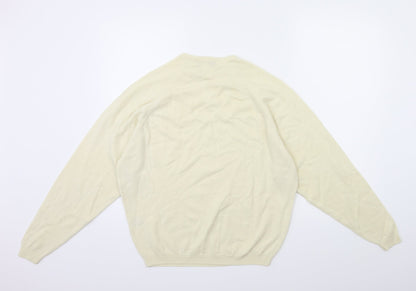 EWM Womens Beige  Knit Pullover Jumper Size 14