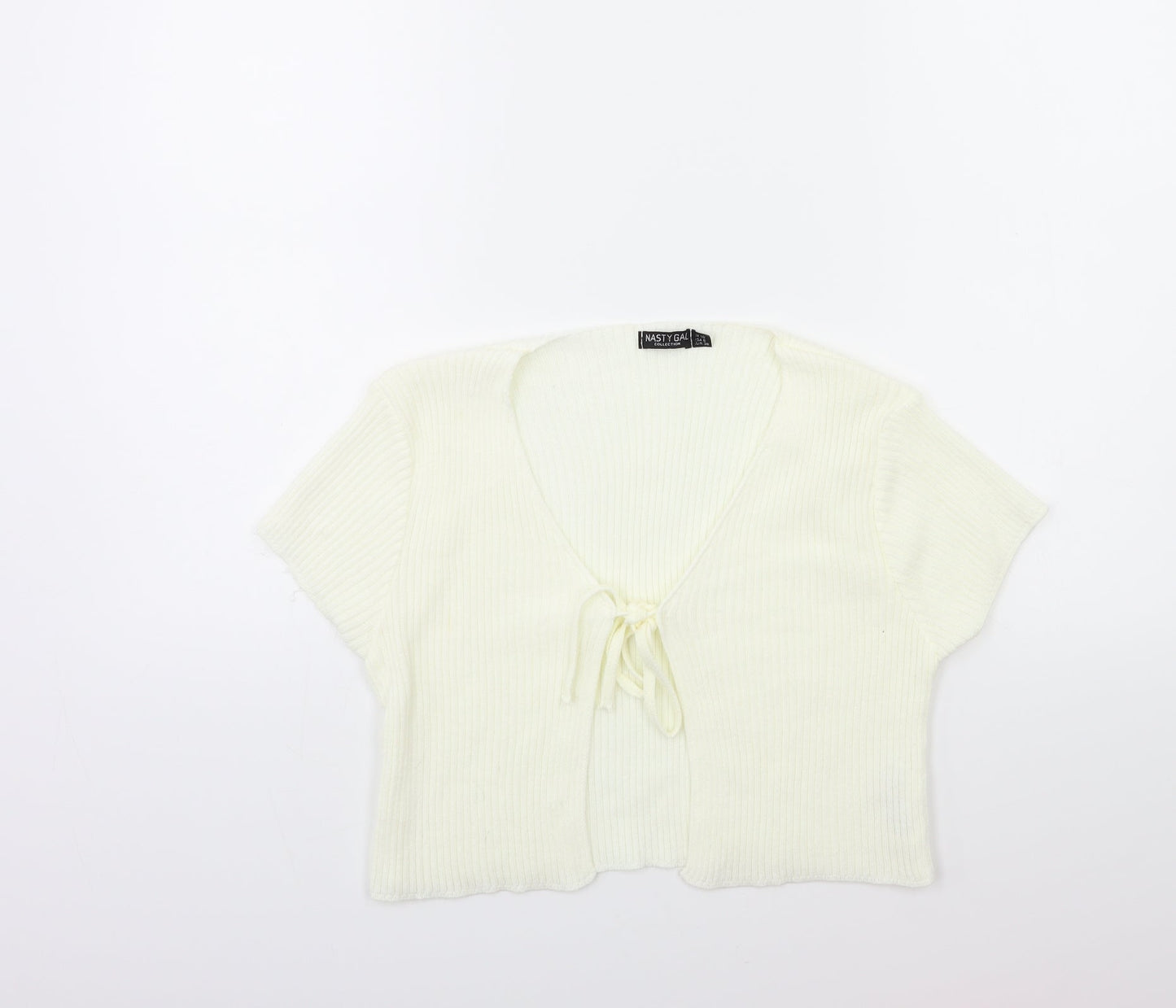 Nasty Gal Womens White  Knit Cardigan Jumper Size 10