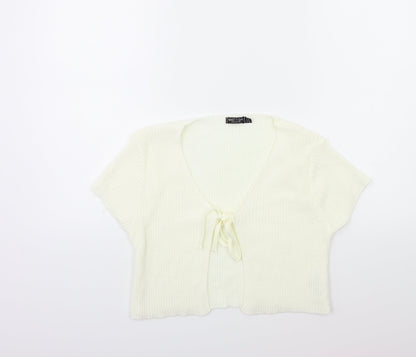 Nasty Gal Womens White  Knit Cardigan Jumper Size 10