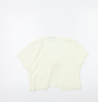 Nasty Gal Womens White  Knit Cardigan Jumper Size 10