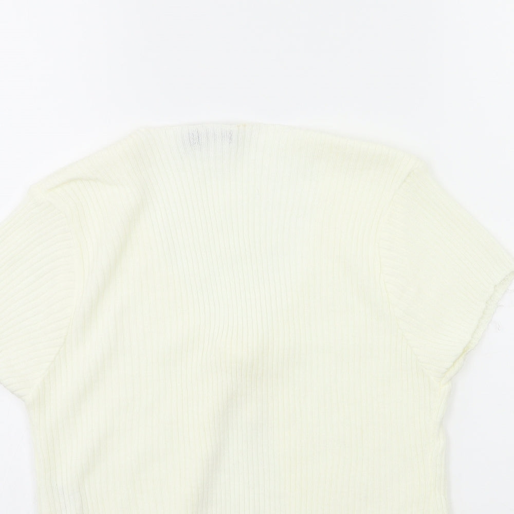 Nasty Gal Womens White  Knit Cardigan Jumper Size 10