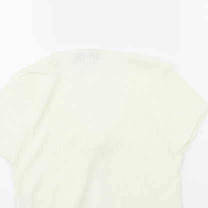 Nasty Gal Womens White  Knit Cardigan Jumper Size 10