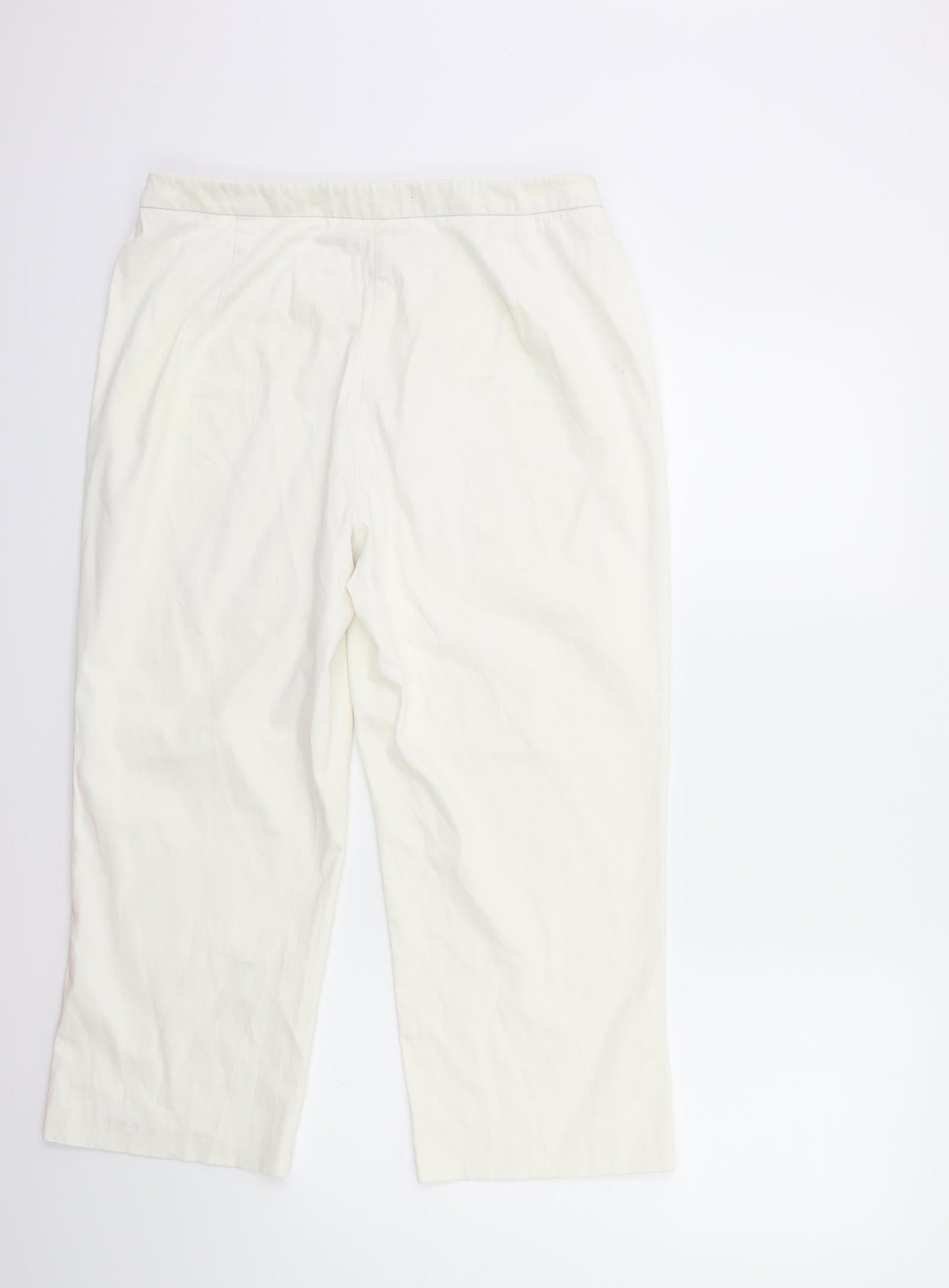 Womens UK Size 32 in Marks and Spencer Regular Fit Cropped White Trousers