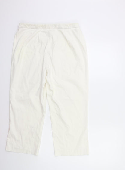 Womens UK Size 32 in Marks and Spencer Regular Fit Cropped White Trousers