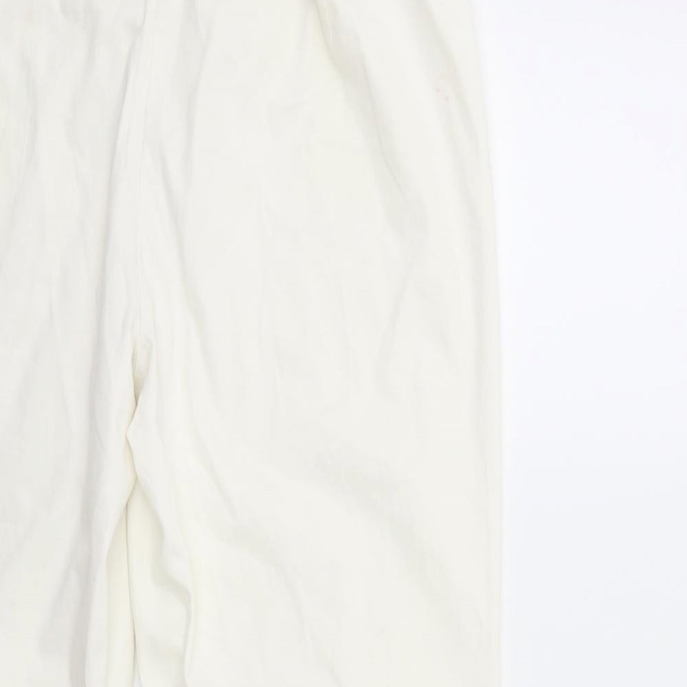 Womens UK Size 32 in Marks and Spencer Regular Fit Cropped White Trousers