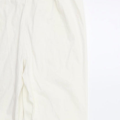 Womens UK Size 32 in Marks and Spencer Regular Fit Cropped White Trousers