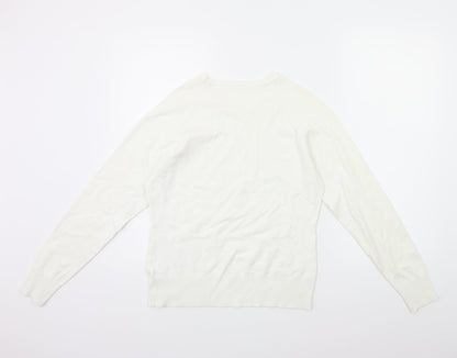 TU Womens White   Pullover Jumper Size L