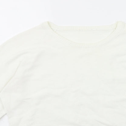 TU Womens White   Pullover Jumper Size L