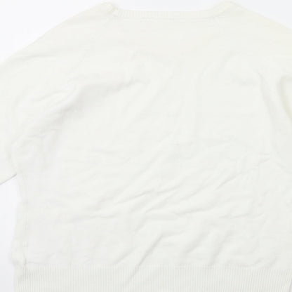 TU Womens White   Pullover Jumper Size L