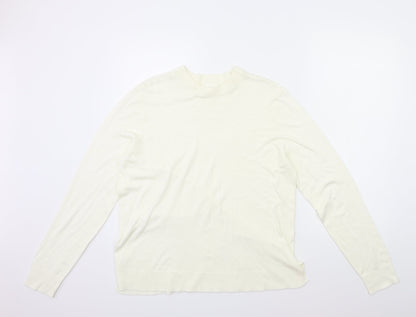 H&M Womens White  Knit Pullover Jumper Size M
