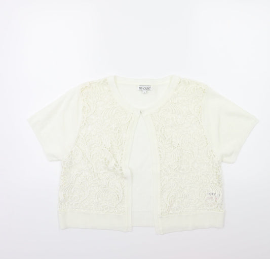 Fay Louise Womens White  Knit Cardigan Jumper Size L