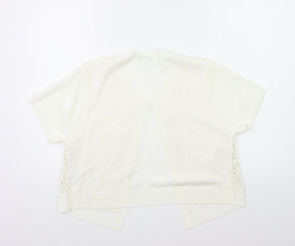 Fay Louise Womens White  Knit Cardigan Jumper Size L