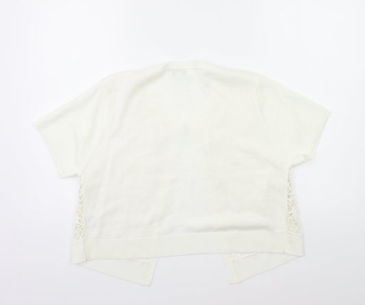 Fay Louise Womens White  Knit Cardigan Jumper Size L