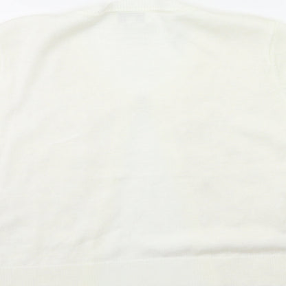 Fay Louise Womens White  Knit Cardigan Jumper Size L