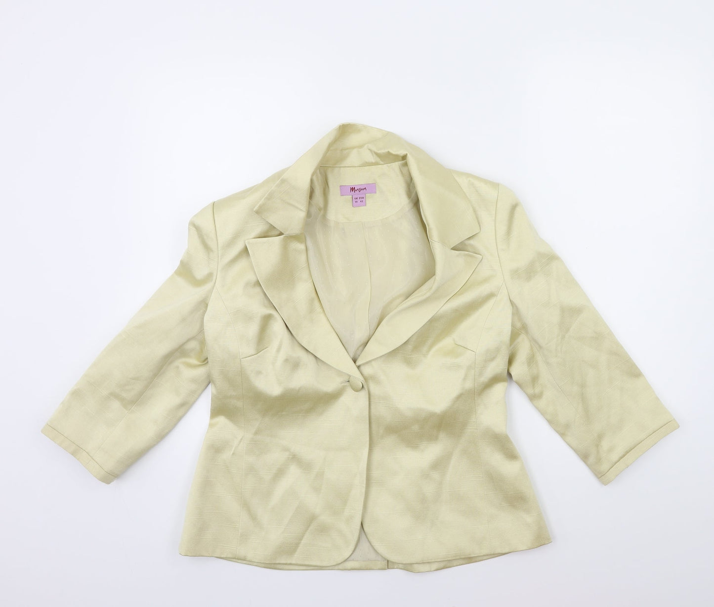 Womens UK Size 14 Monsoon Gold Biker Coat