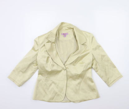 Womens UK Size 14 Monsoon Gold Biker Coat