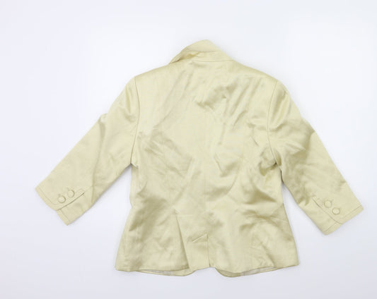 Womens UK Size 14 Monsoon Gold Biker Coat