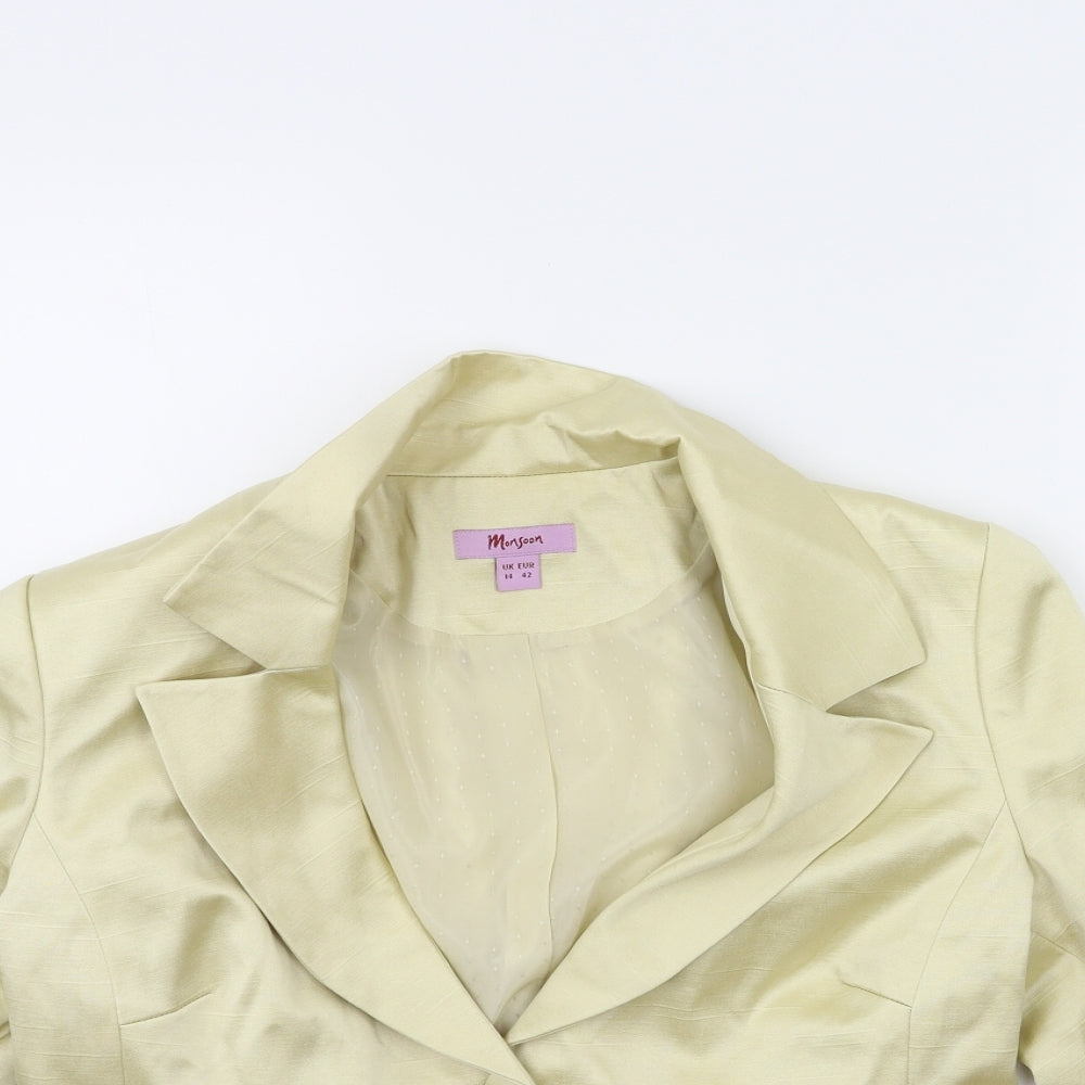 Womens UK Size 14 Monsoon Gold Biker Coat