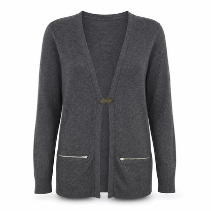 Select Womens Grey  Knit Cardigan Jumper Size 6