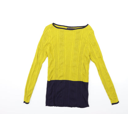 Marks and Spencer Womens Yellow  Knit Pullover Jumper Size 16