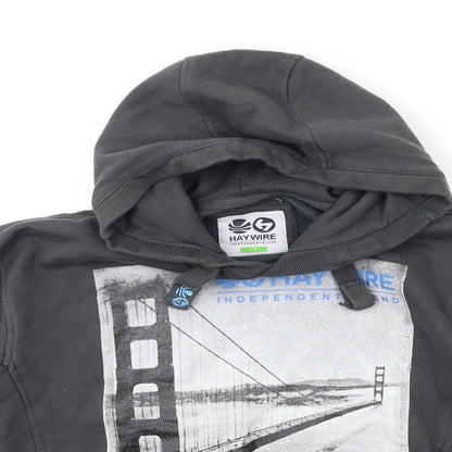 Haywire Boys Grey   Pullover Hoodie Size L