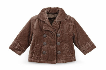 Front view of Mothercare Baby Brown Ramie Jacket, size 3-6, Months