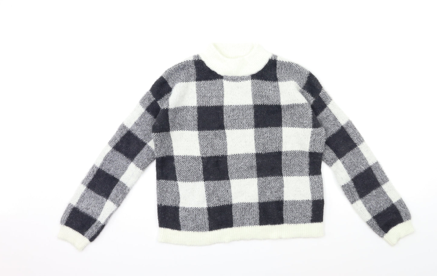 Primark Girls Green Check Knit Pullover Jumper Size 12 Years