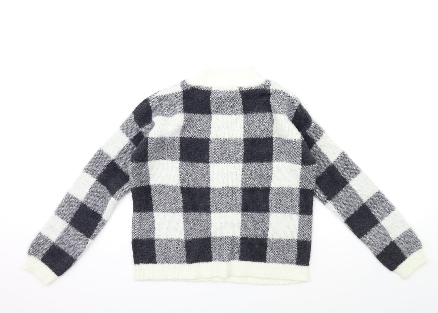 Primark Girls Green Check Knit Pullover Jumper Size 12 Years