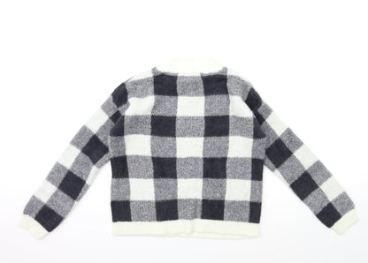 Primark Girls Green Check Knit Pullover Jumper Size 12 Years