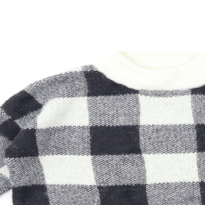 Primark Girls Green Check Knit Pullover Jumper Size 12 Years