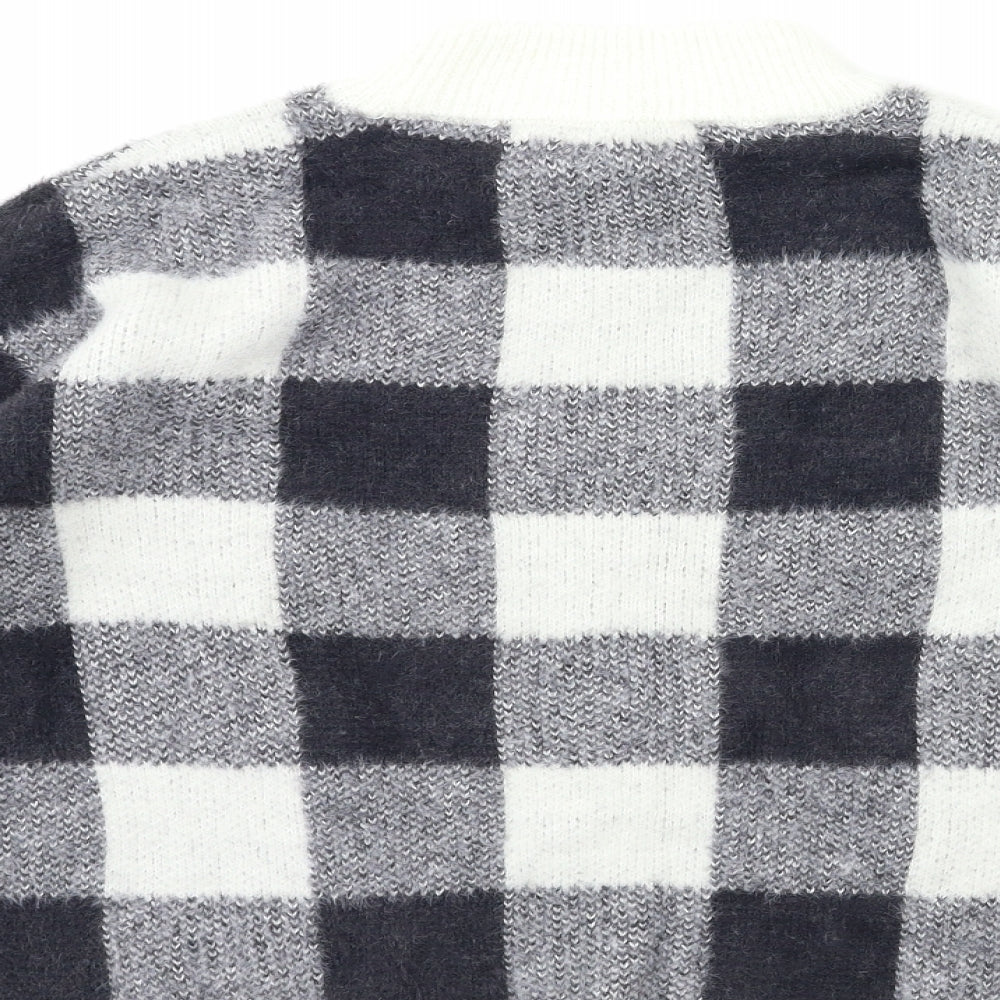 Primark Girls Green Check Knit Pullover Jumper Size 12 Years