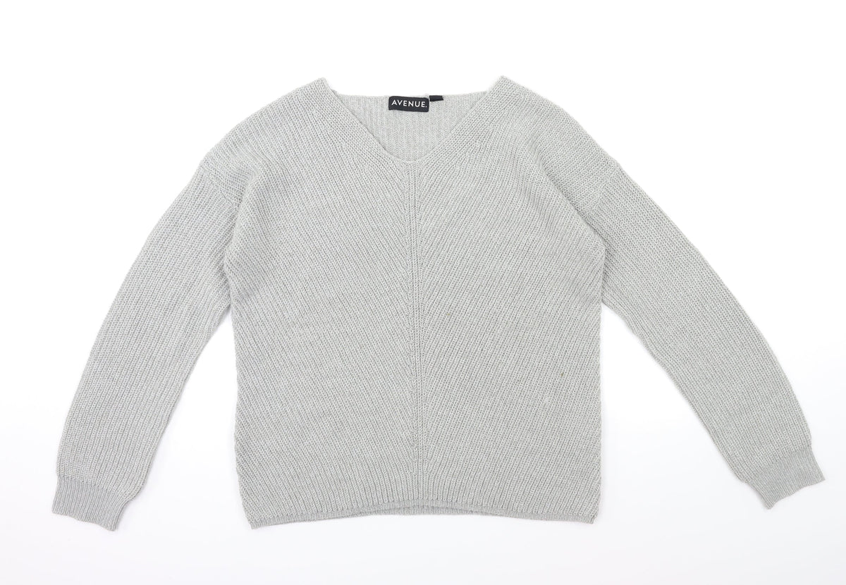 Avenue Womens Grey  Knit  Jumper Size 12