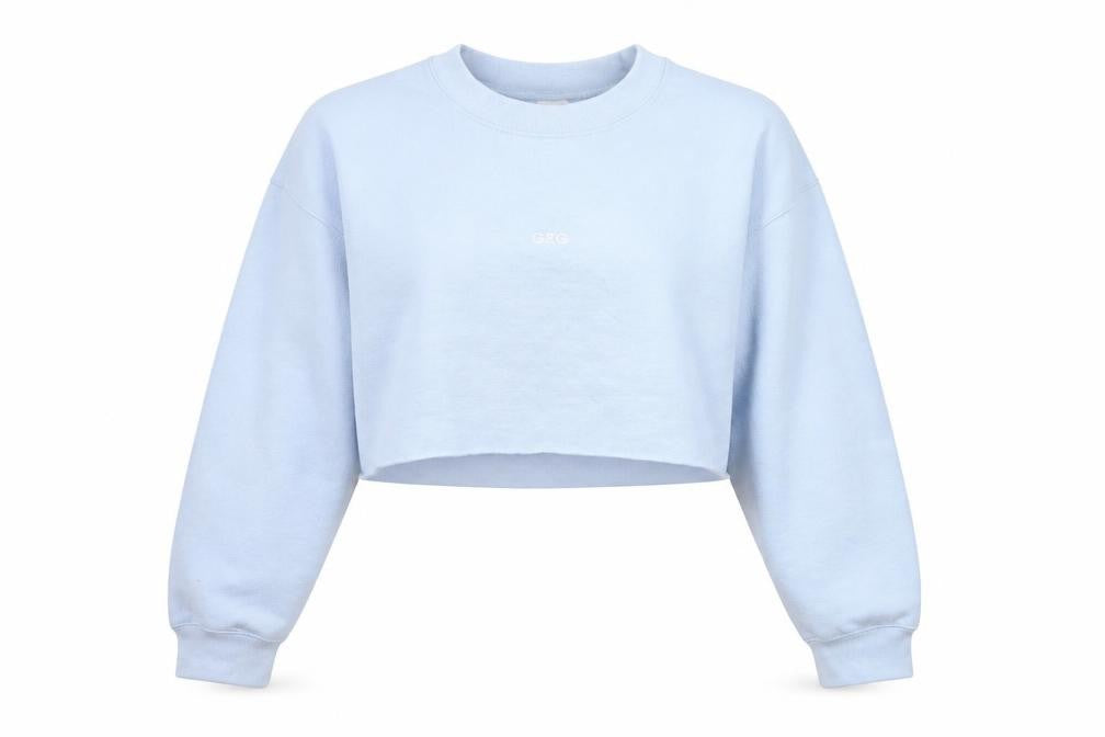 Front view of g&g women’s blue pullover sweatshirt, size M, - cropped