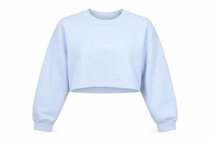 Front view of g&g women’s blue pullover sweatshirt, size M, - cropped