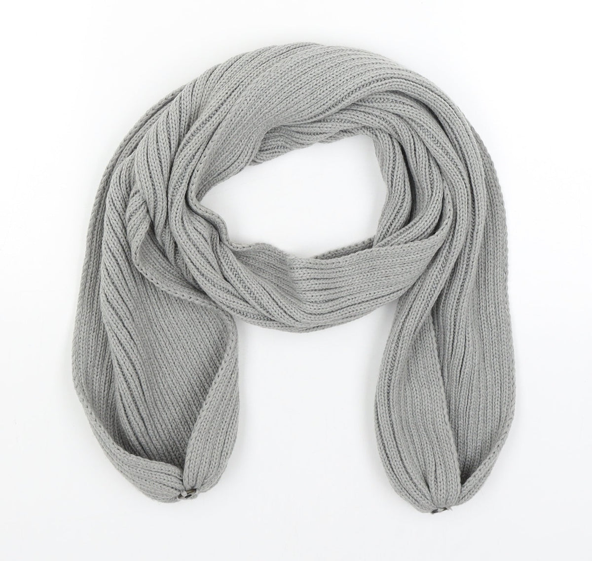 Front view of Preworn unisex grey scarf one size