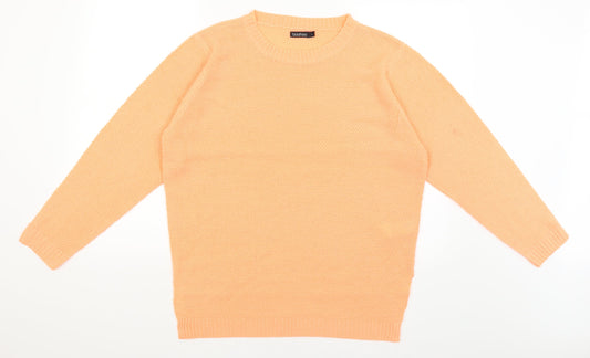Boohoo Womens Orange   Pullover Jumper Size L