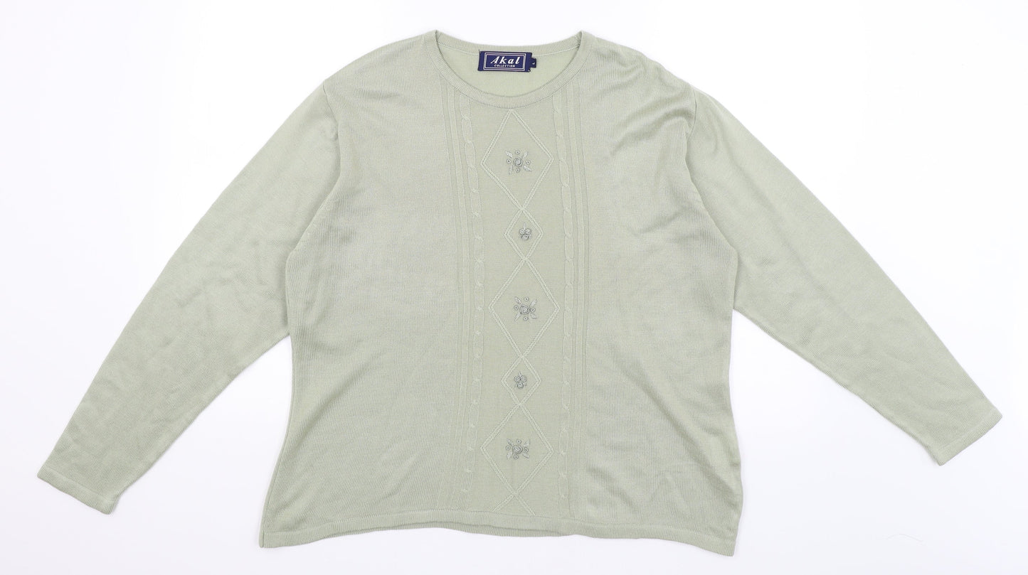 Akal Collection Womens Green   Pullover Jumper Size L