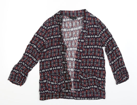 New Look Womens Red Geometric  Wrap Jumper Size 12