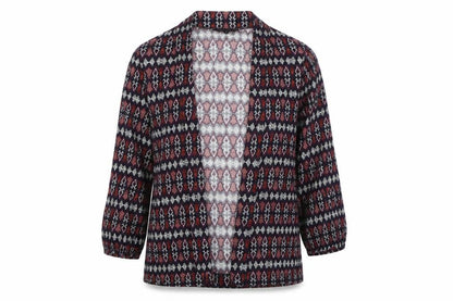 New Look Womens Red Geometric  Wrap Jumper Size 12