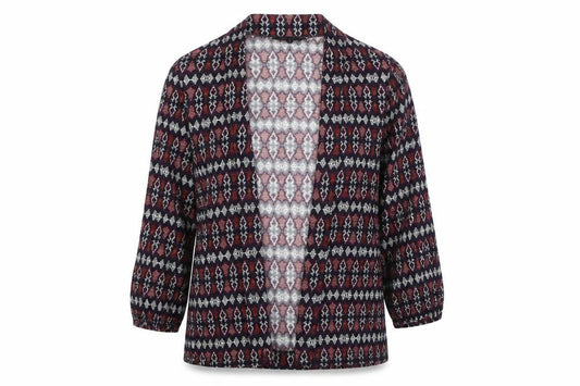 New Look Womens Red Geometric  Wrap Jumper Size 12